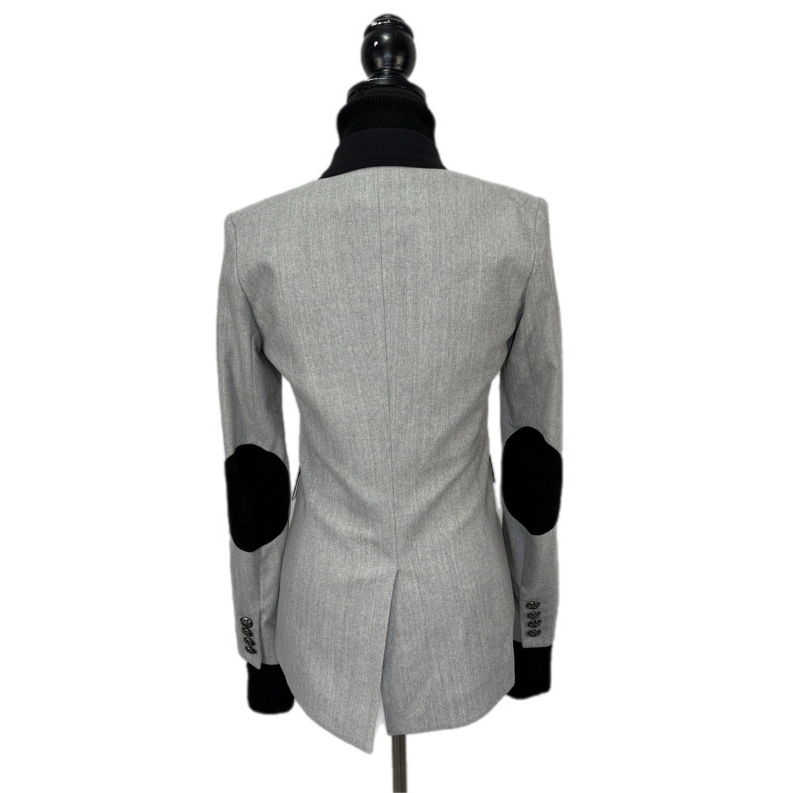 Veronica Beard Hudson Herringbone Jacket Black Wool Sweater Dickey - Women's 2