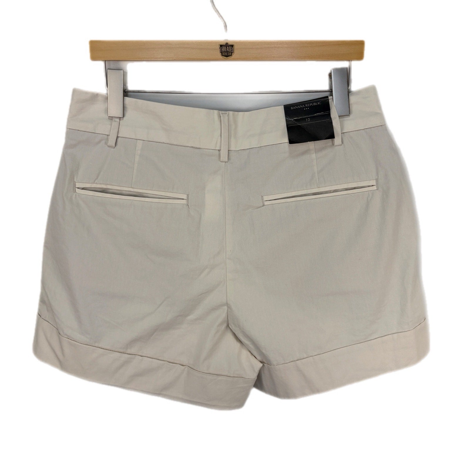 Banana Republic Khaki Pleat Front Cuff Shorts NWT - Women's Size 12