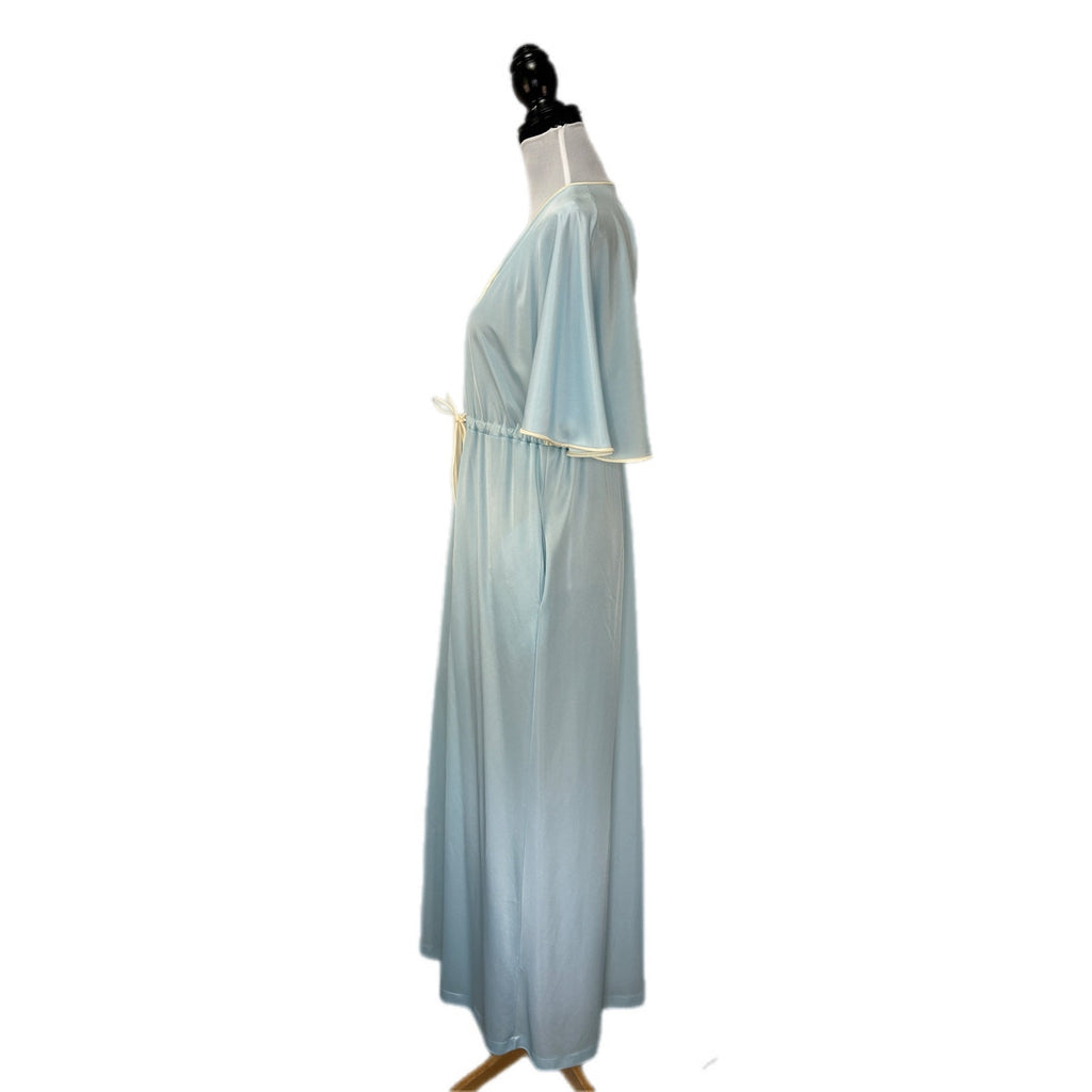 Vintage Vanity Fair Baby Blue Long Night Gown Made in USA - Women's Size Small