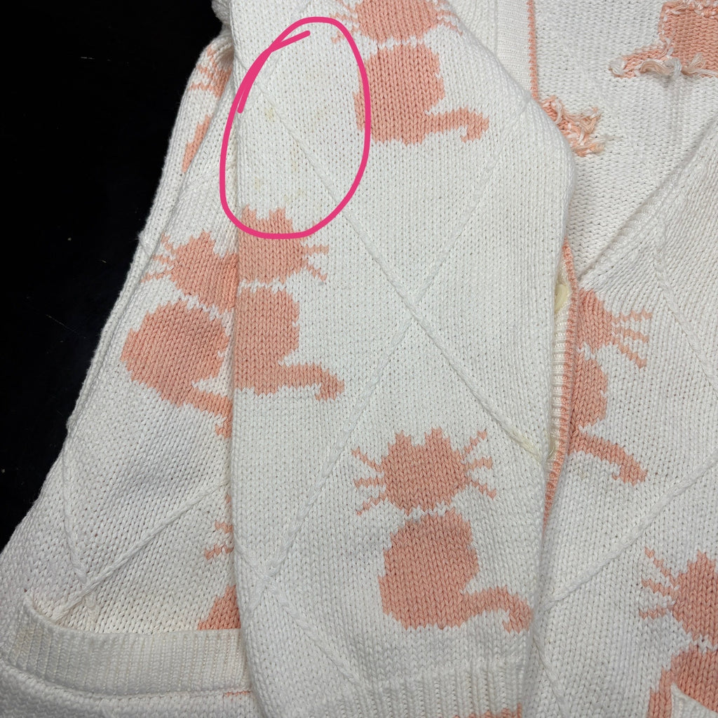 Pink Cat Cardigan - Women's Size L