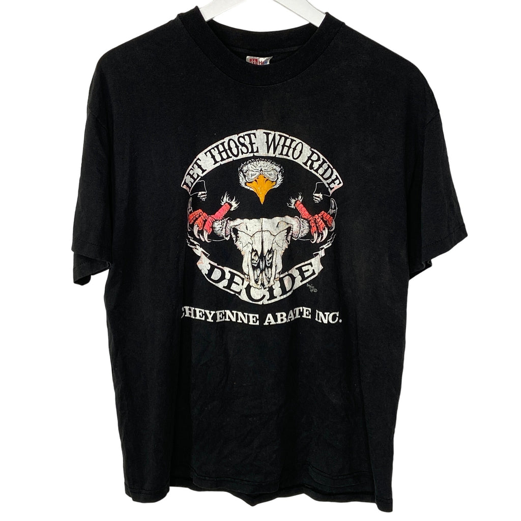 Vintage Single Stitch Biker Let Those Who Ride Decide T Shirt - Large