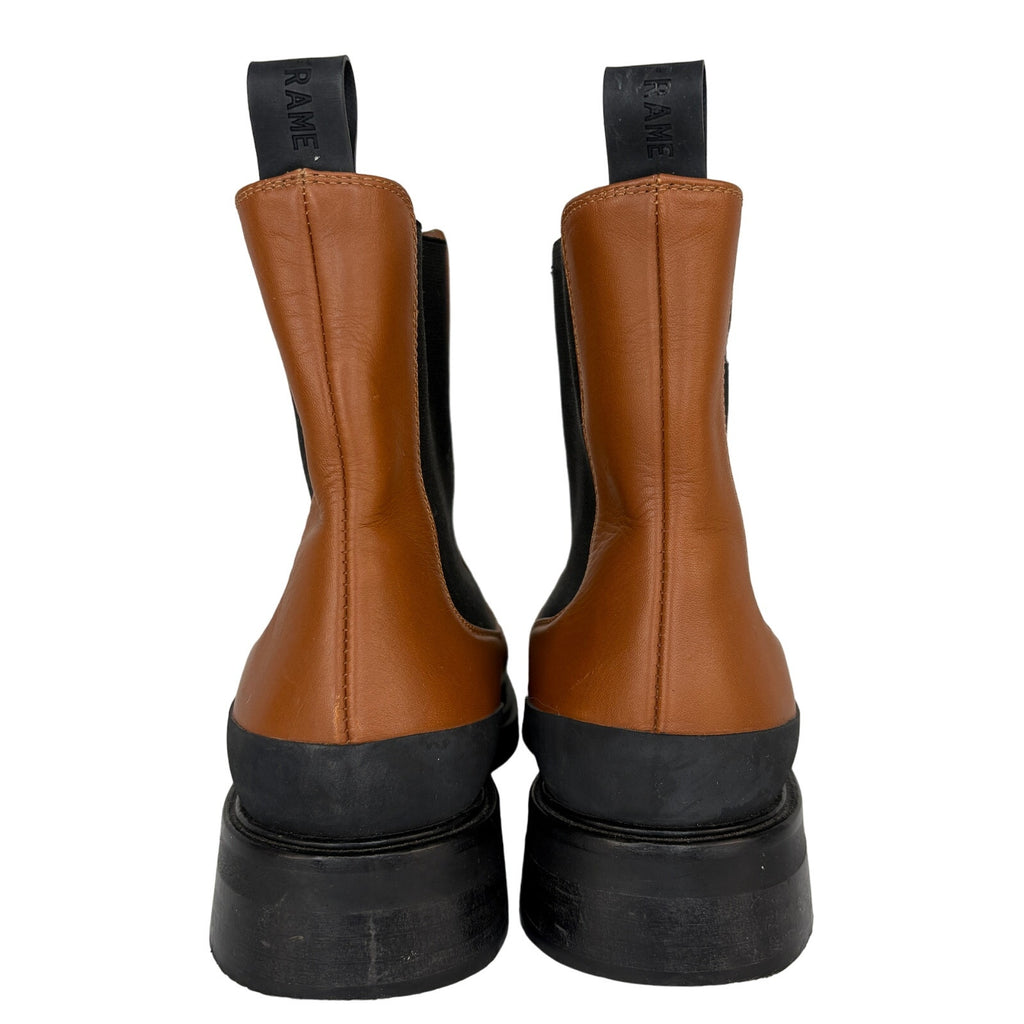 Frame Two Tone Leather Le Holland Chelsea Booties - Women's Size 8.5