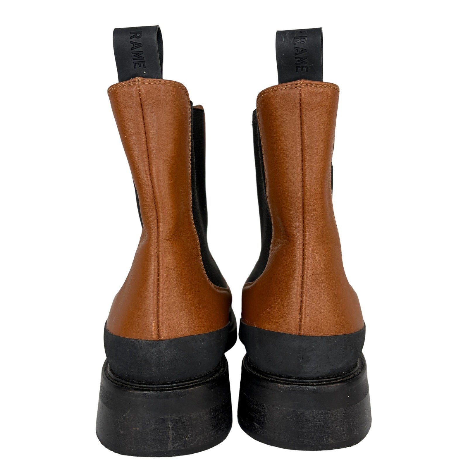 Frame Two Tone Leather Le Holland Chelsea Booties - Women's Size 8.5