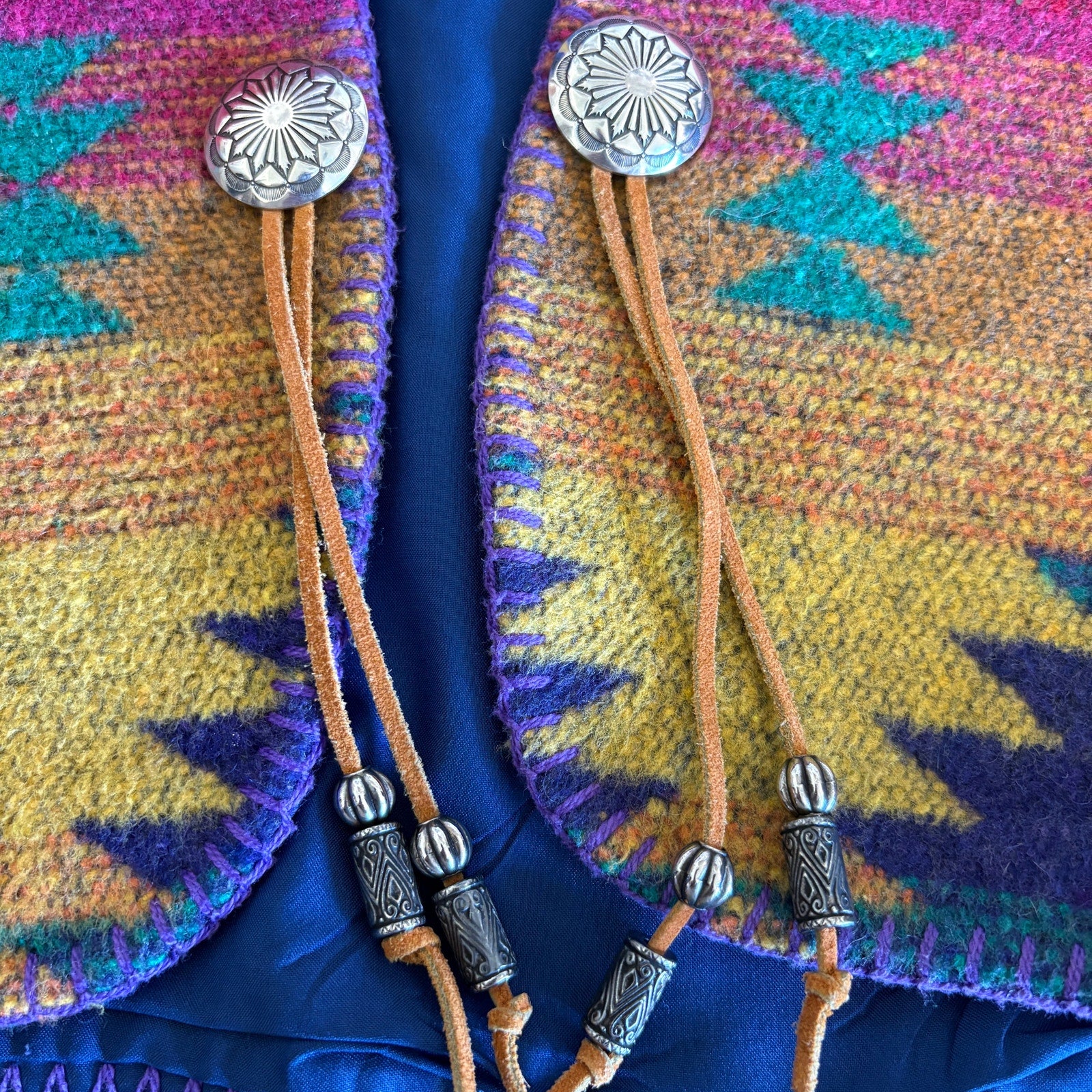 Vintage Rhonda Stark Wool Blend Southwest Pattern Vest - Women's Size M