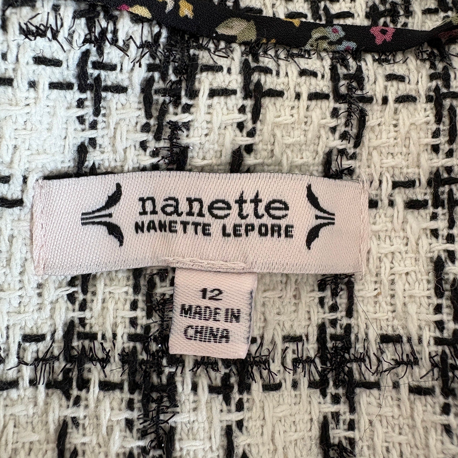 Nanette Lepore Tweed Retro Glam Blazer - Women's Size 12