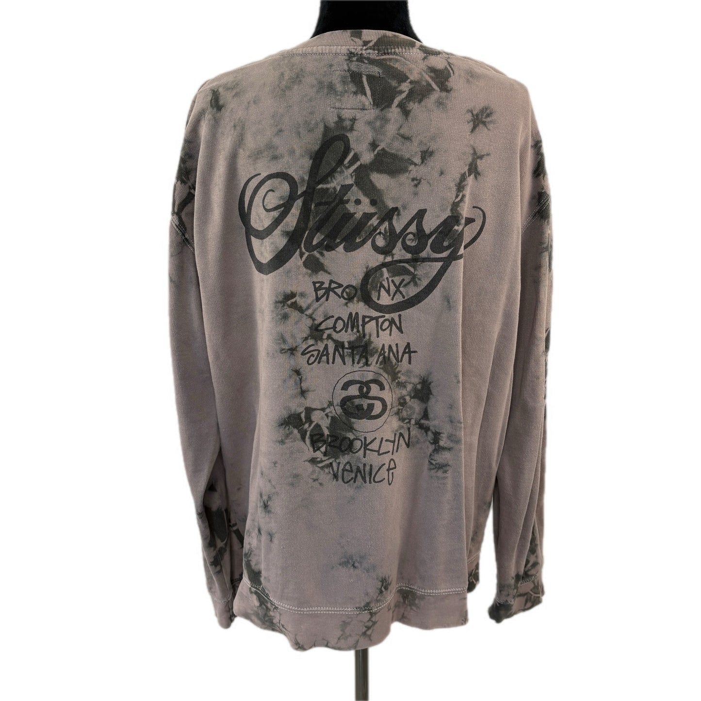 Stussy Dark Tie Dye Crewneck Sweatshirt - Men's Size L