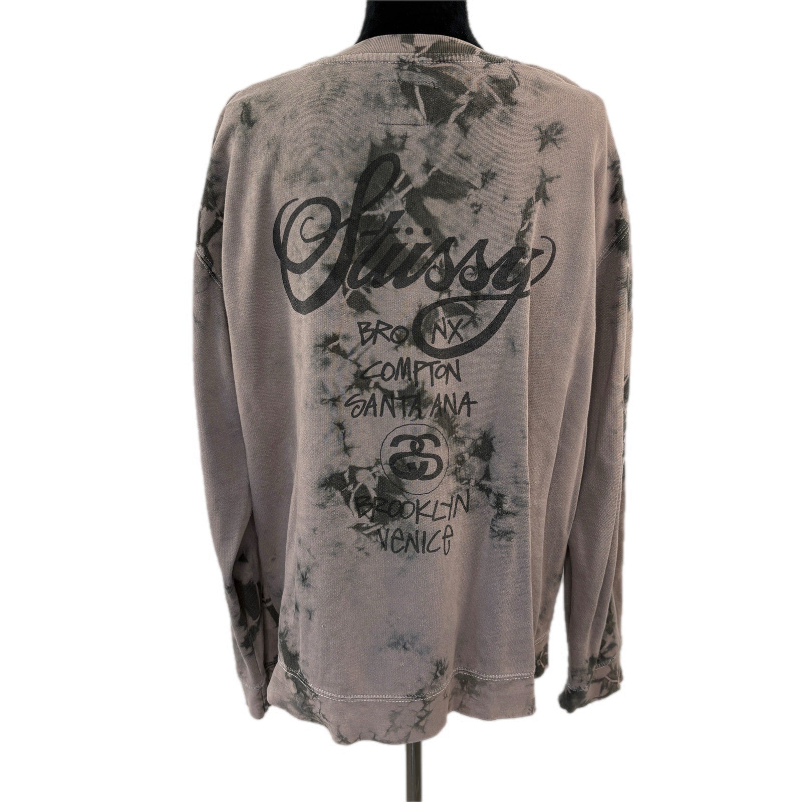 Stussy Dark Tie Dye Crewneck Sweatshirt - Men's Size L