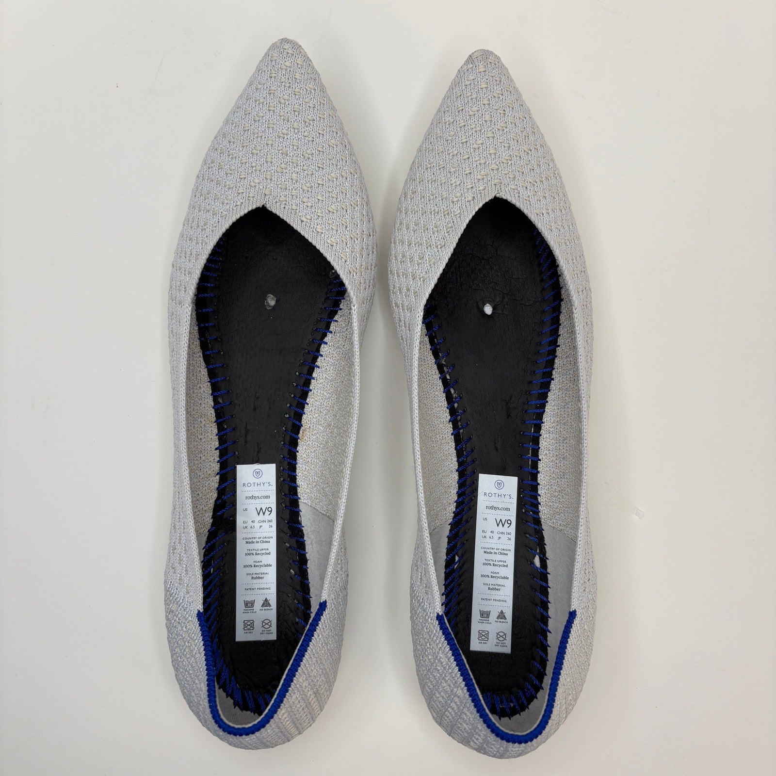 Rothy's The Point in Light Grey - Women's Size 9