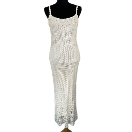 Vintage Y2K Crochet Sequins Maxi Dress - Women's Size LP