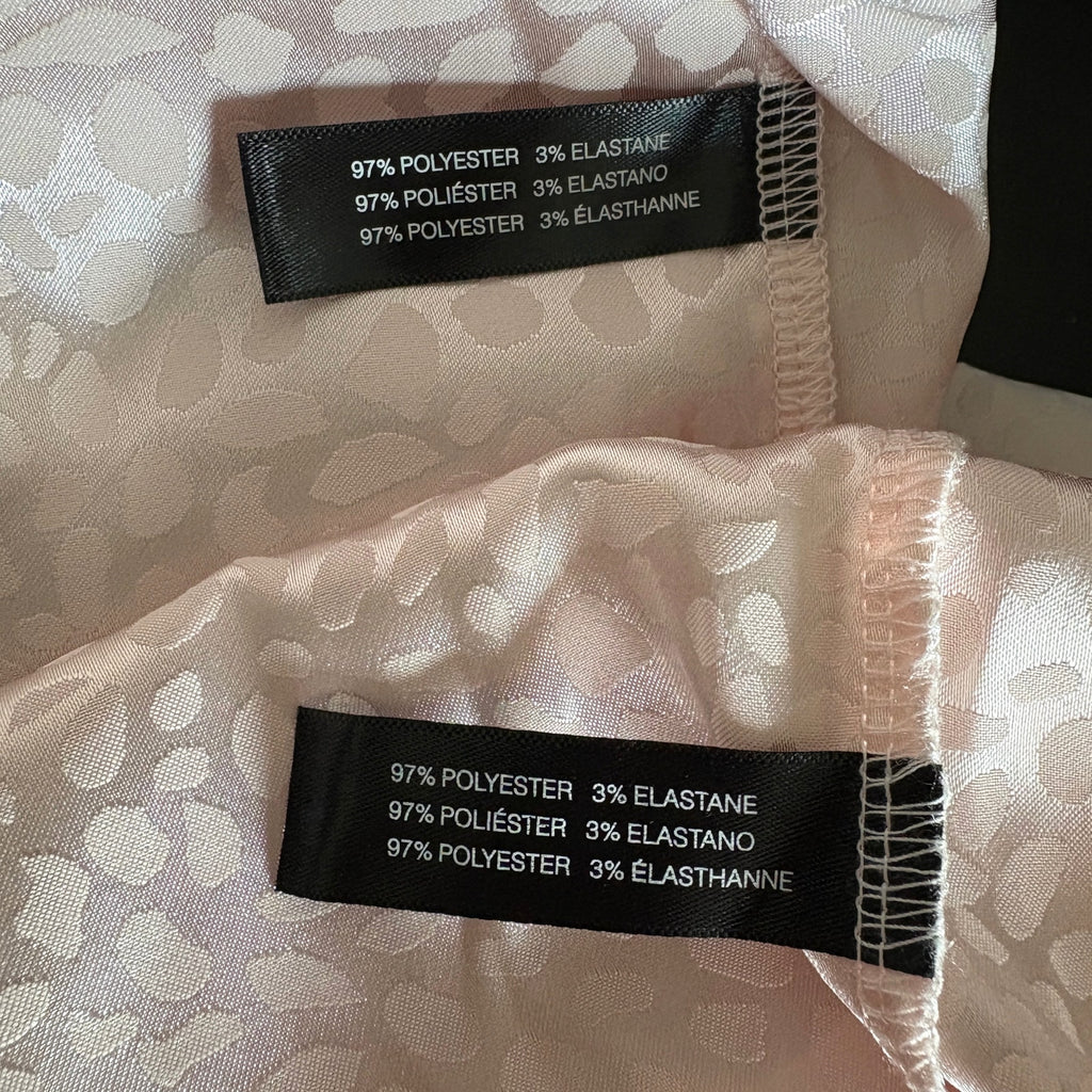 BCBGMAXAZRIA Pink Satin Animal Print Shorts Pajama Set - Women's Size L