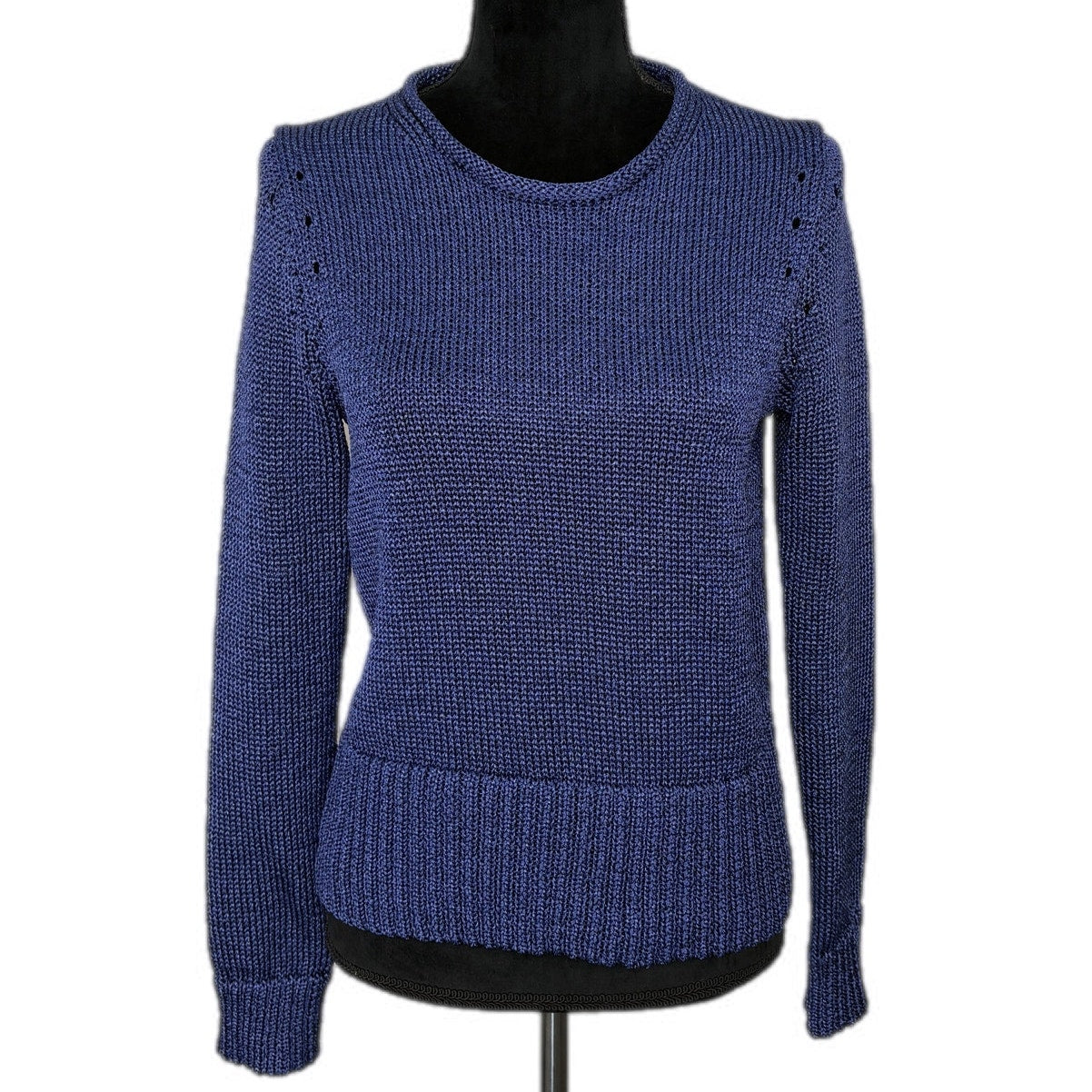 Banana Republic Blue Metallic Knit Sweater - Women's Size M