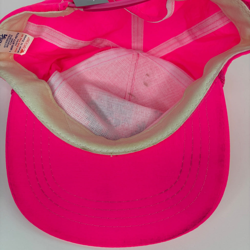 Vintage Hot Pink Nylon I Got Off at Mermaid Lounge Snapback Trucker Hat
