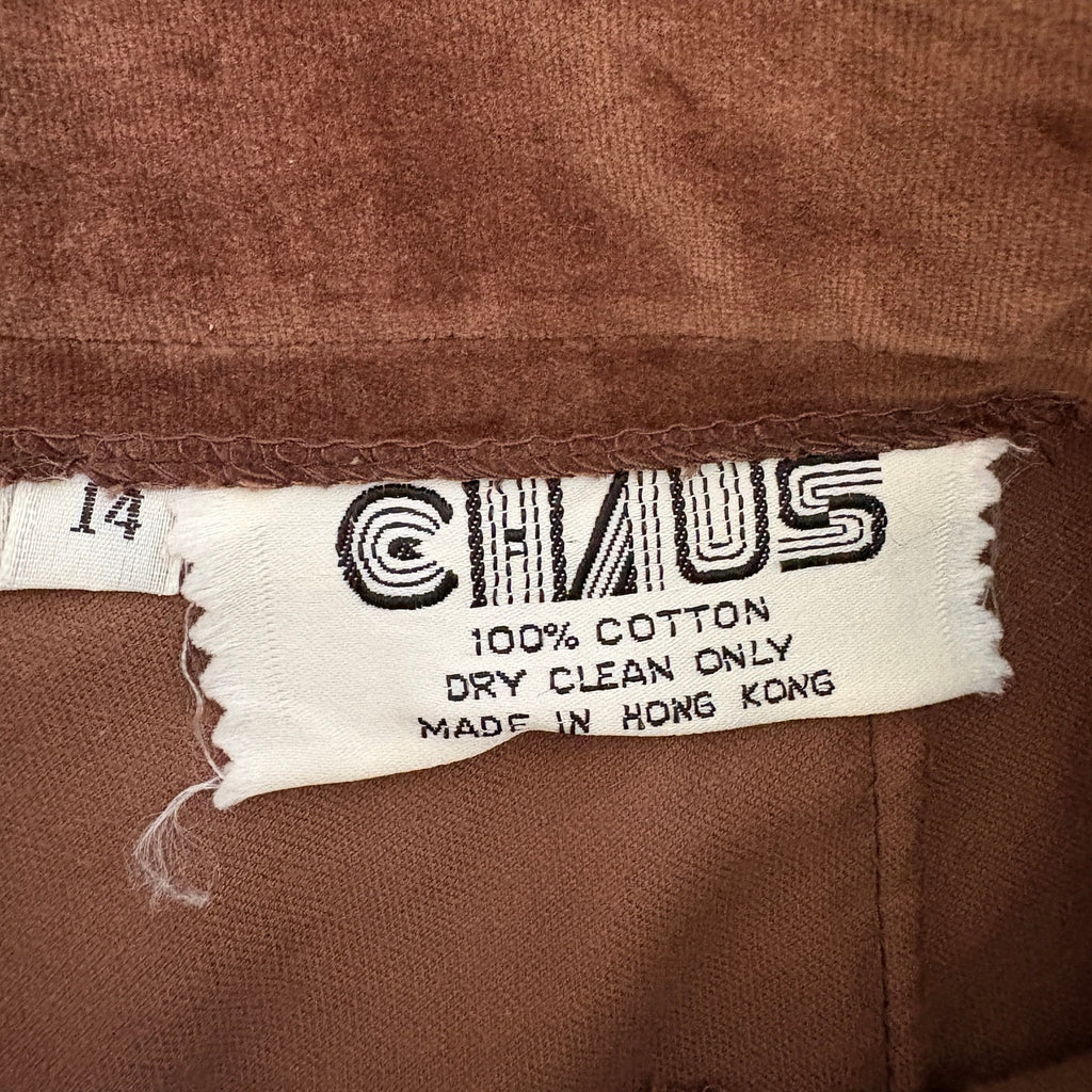 Vintage 70s Brown Velveteen Gaucho Pants | Boho Wide Leg Trousers | Threaded Social Club