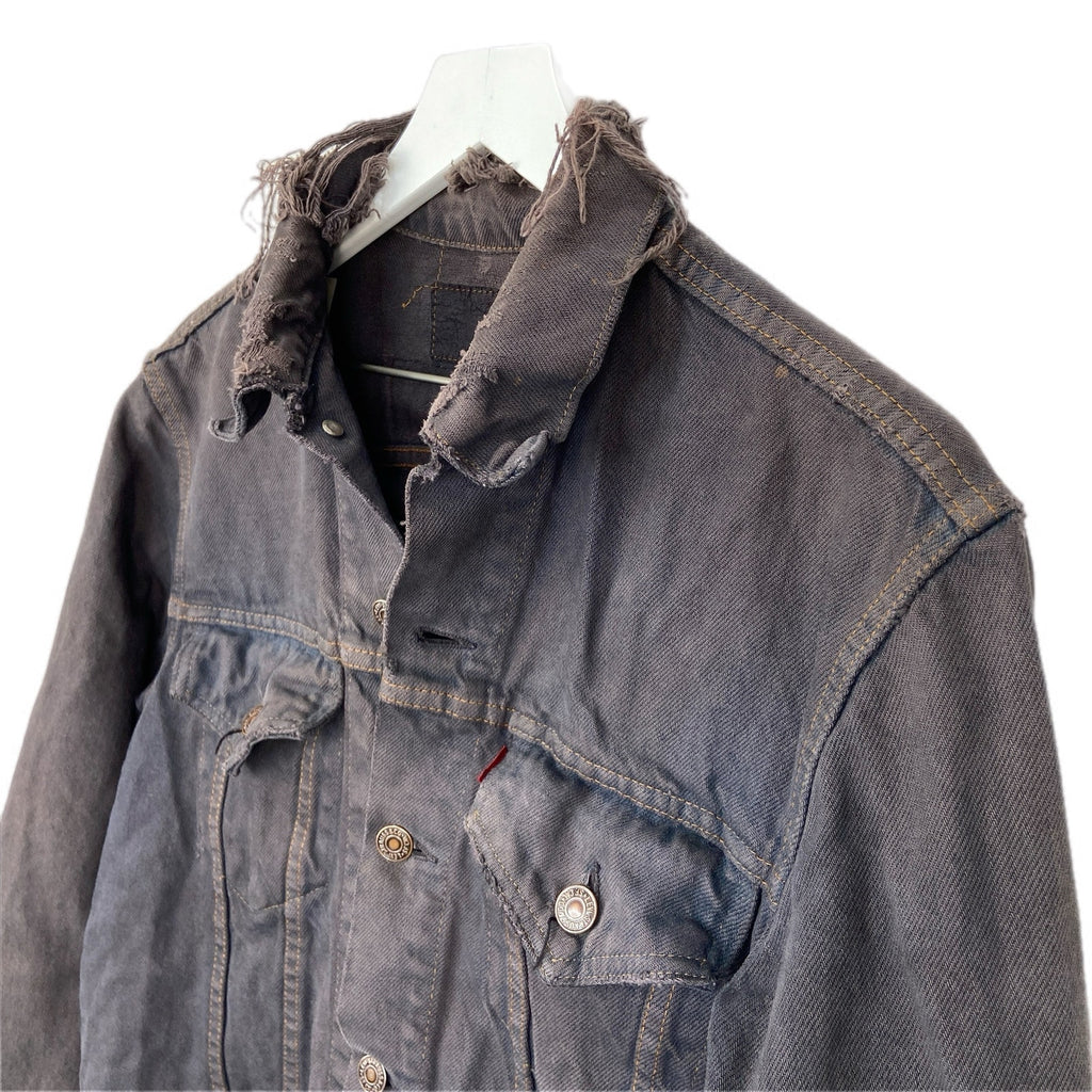 Levi's Distressed Dark Denim Pretenders Patch Jean Jacket - Women's Size Large