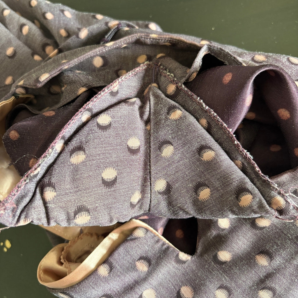 Vintage Retro Purple Distorted Dot Dress - Women's 8