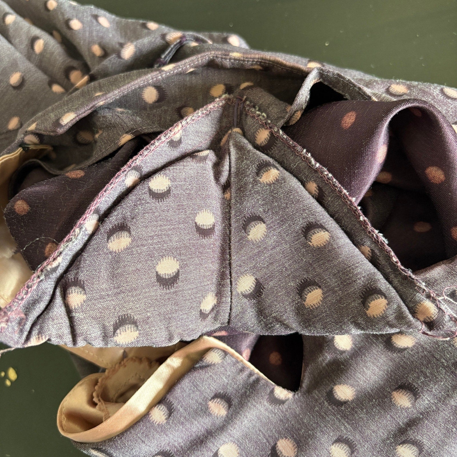 Vintage Retro Purple Distorted Dot Dress - Women's 8