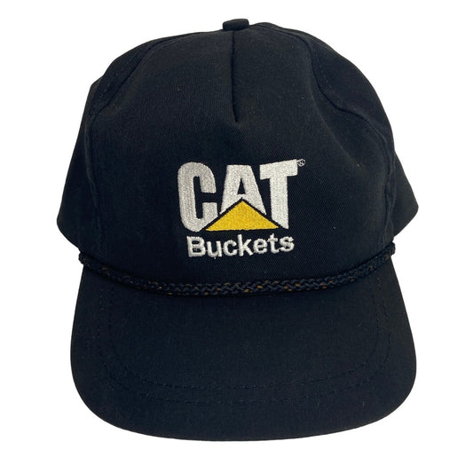 Vintage CAT Buckets Strapback Trucker Hat Made in USA