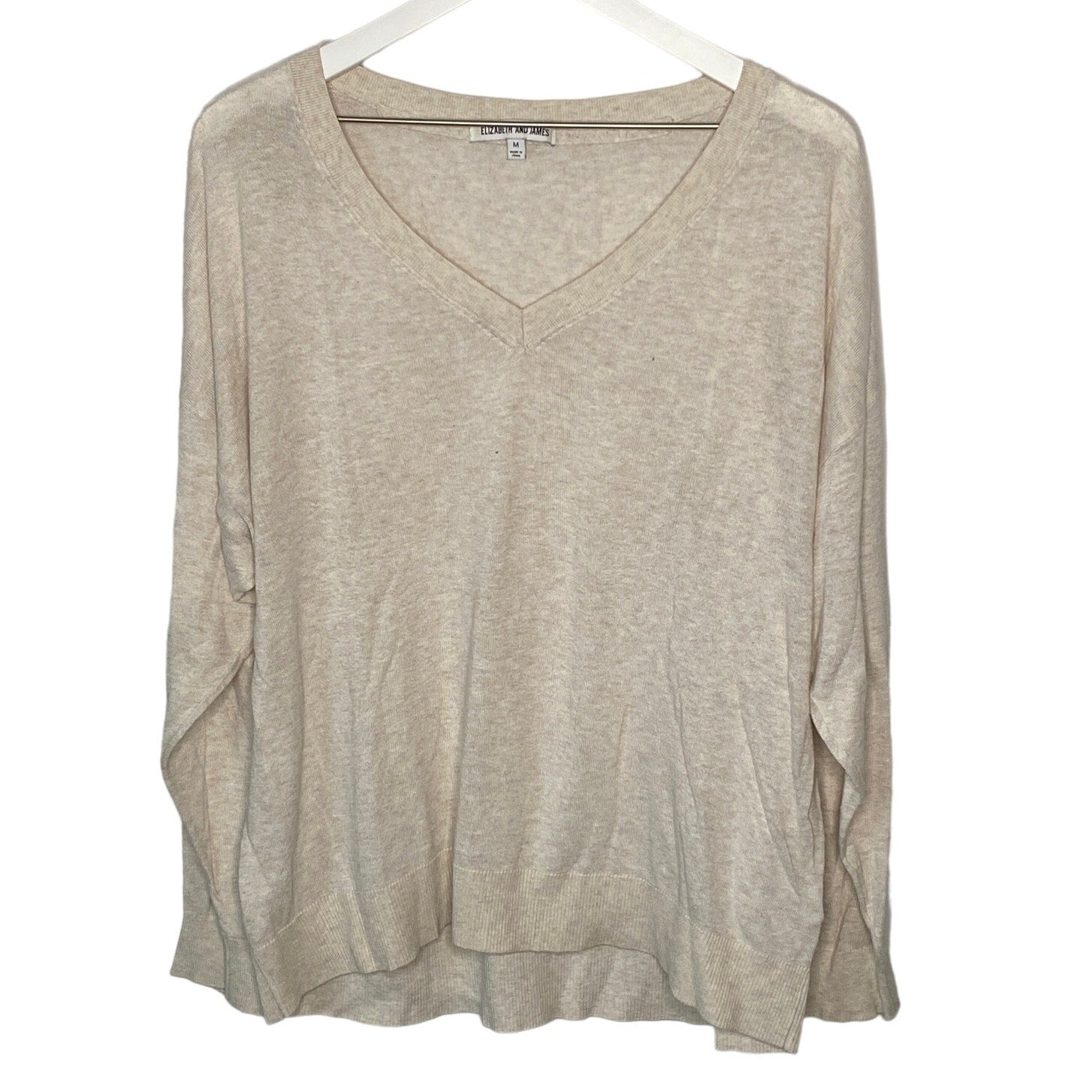 Elizabeth and James Oversized Lightweight V Neck Sweater - Women's Size M