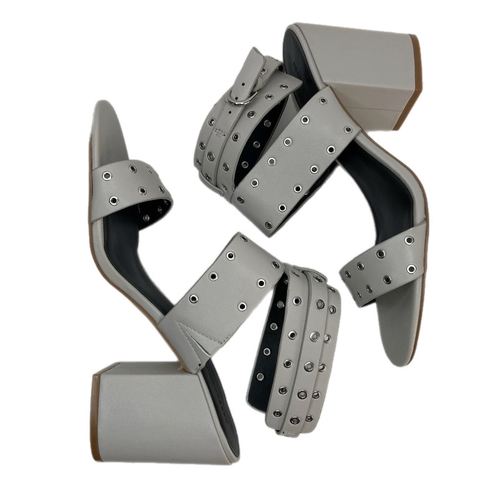 Rebecca Minkoff Carter Grommet Ankle Strap Chunky Heel Sandals - Women's 10.5