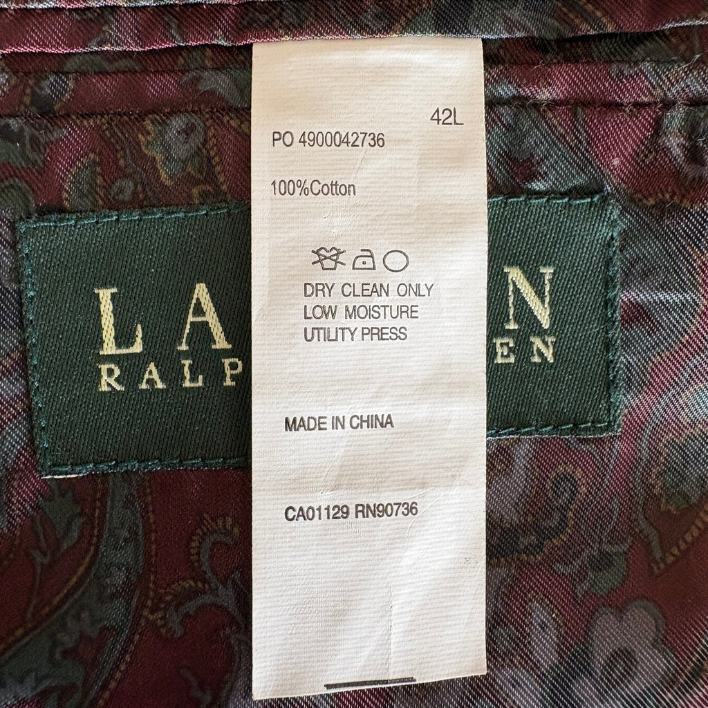 Ralph Lauren Black Corduroy Blazer - Men's Size 42L