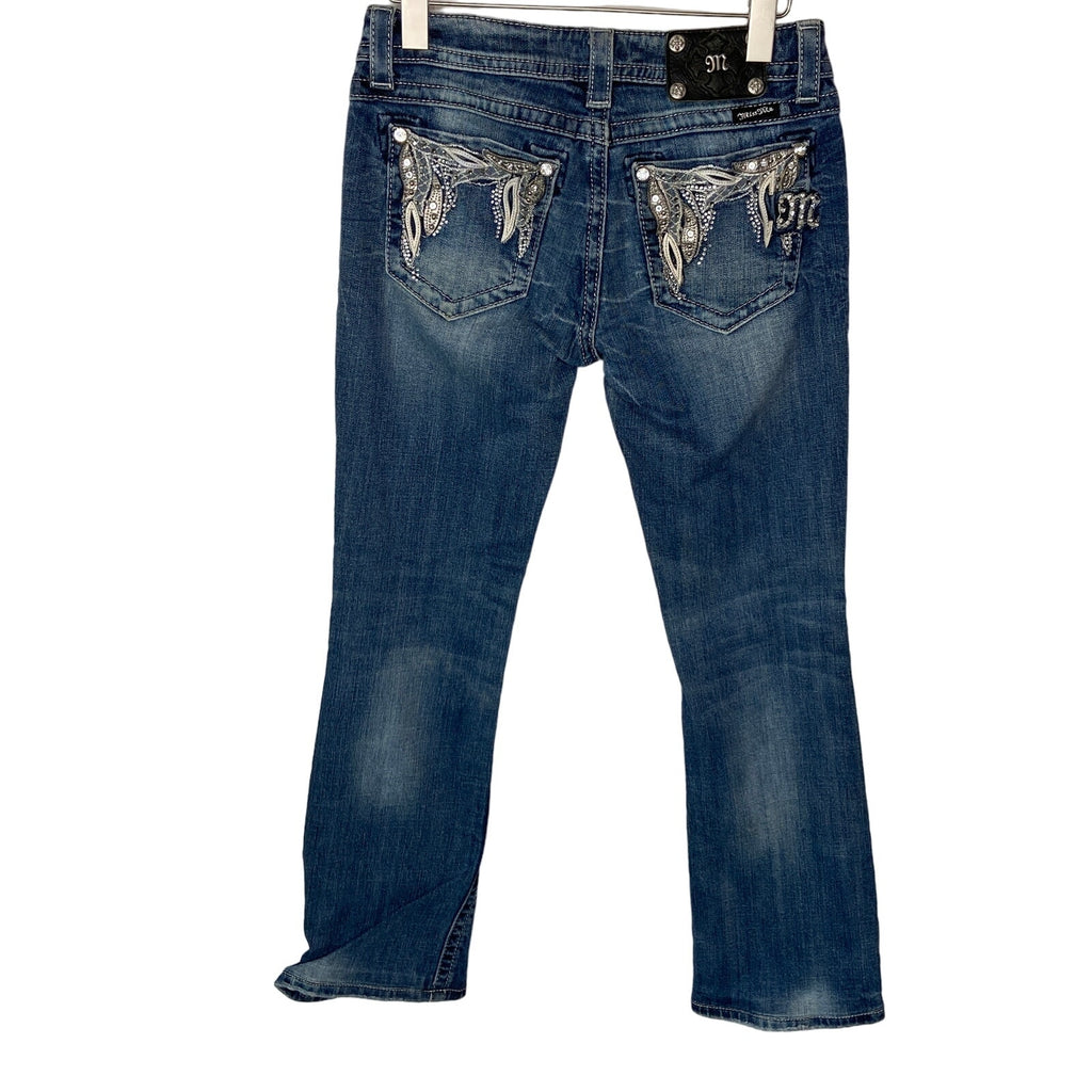 Miss Me Embellished Low Rise Boot Cut Jeans - Women's Size 28
