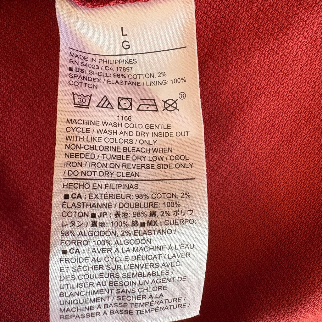 Banana Republic Red-Orange Corduroy Jumper Dress - Women's Size L