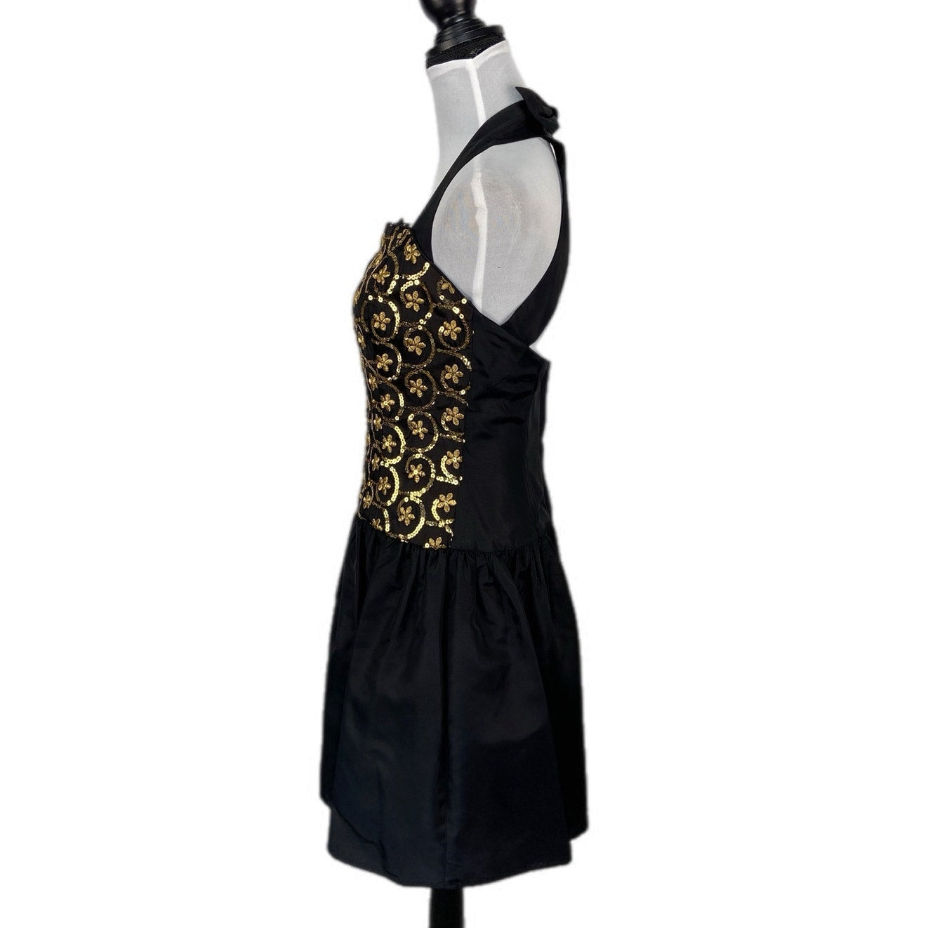 Y2K Jessica McClintock Gold Sequin Floral Short Formal Dress - Women's Size 9/10 Y2K Jessica McClintock Gold Sequin Floral Short Formal Dress - Women's Size 9/10