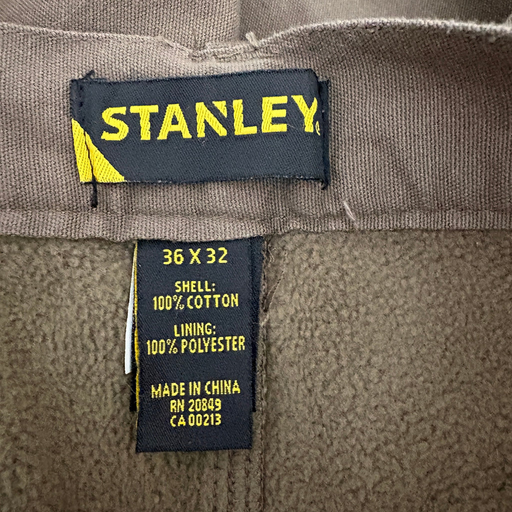 Stanley Fleece Lined Canvas Carpenter Pant in Coffee NWT - Men's Size 36x32