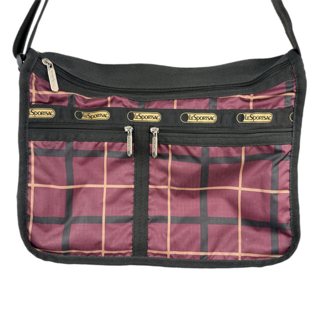 LeSportsac Burgundy Plaid Crossbody Everyday Bag