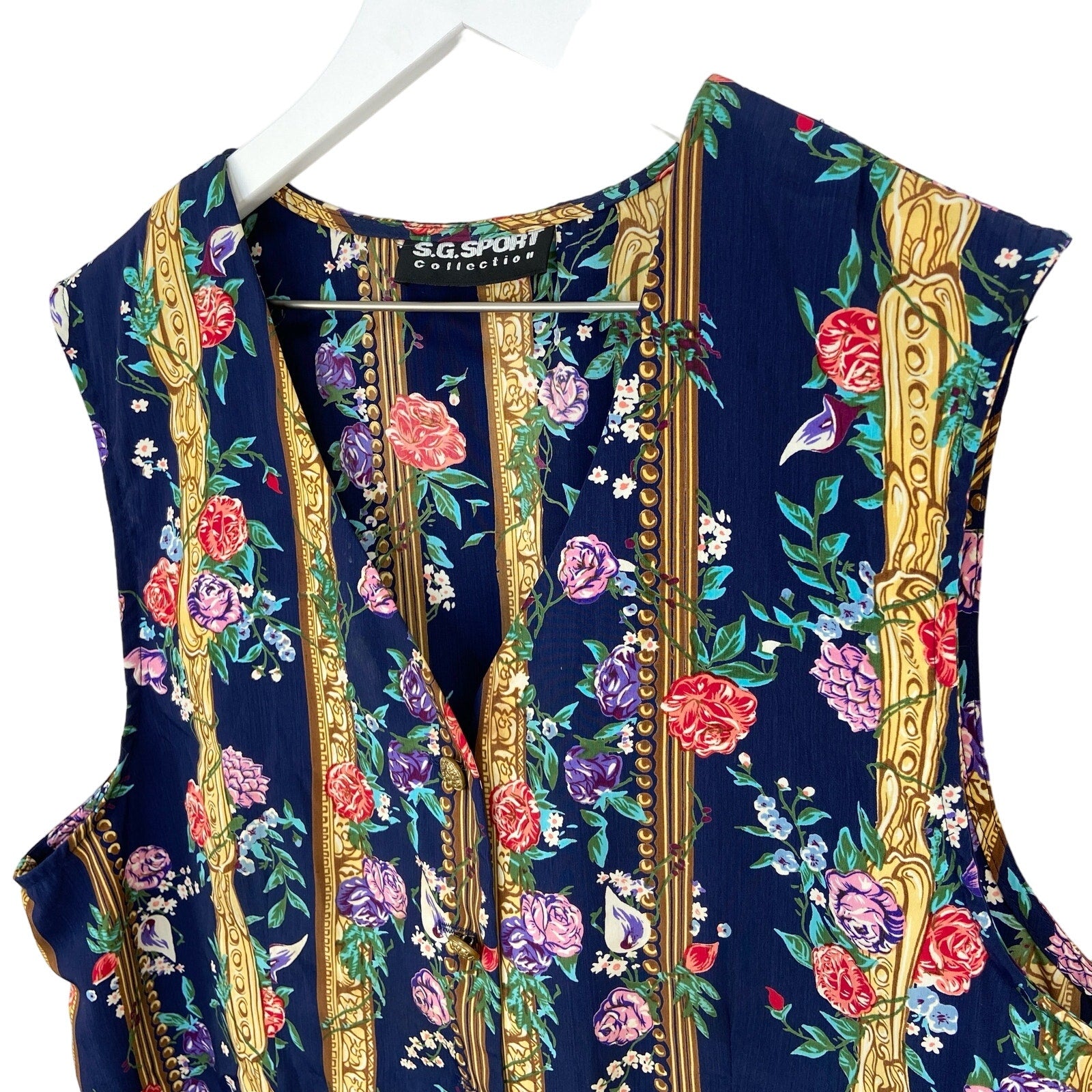 Vintage Floral Lightweight Vest - Women's Size L