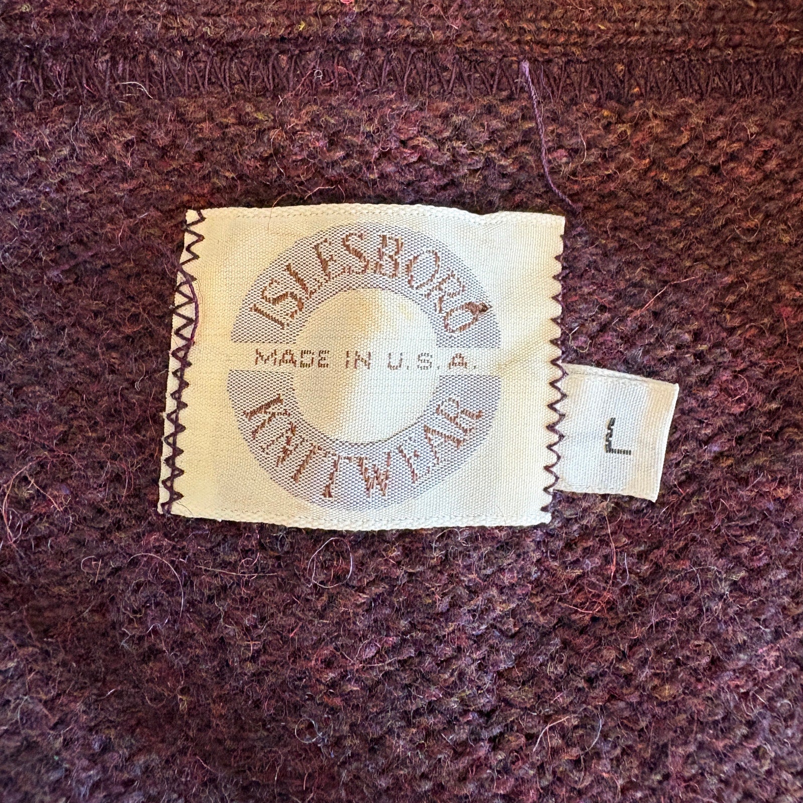 American Vintage Wool Blend Patterned Grandpa Cardigan Vest - Men's Size L