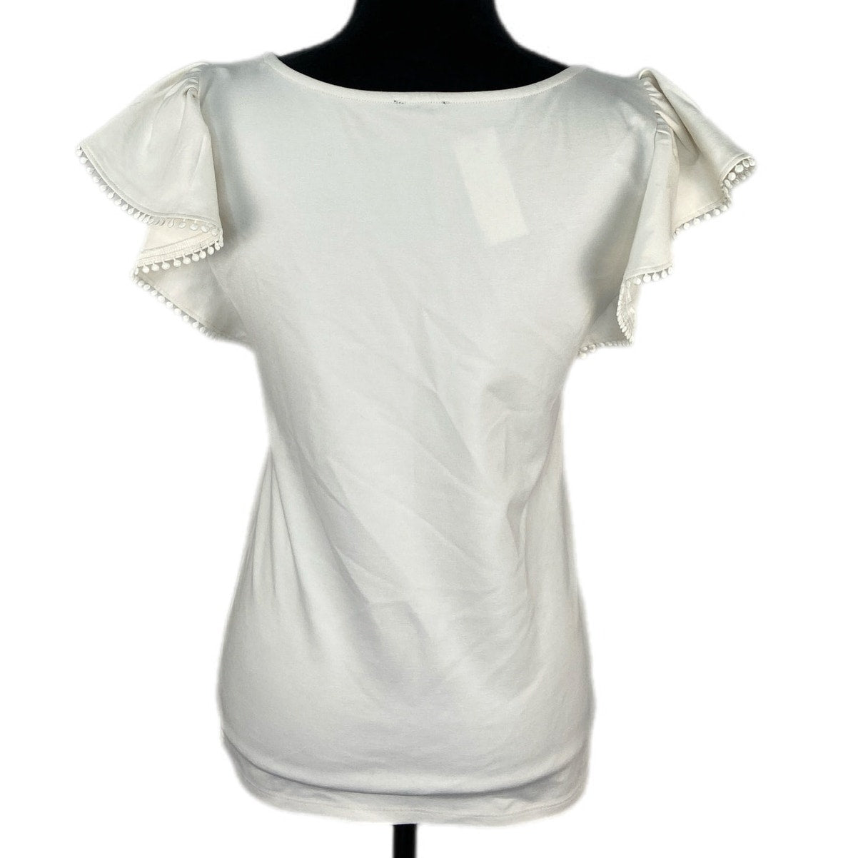 Ann Taylor Off White Cap Ruffle Sleeve Shirt - Women's Size XS