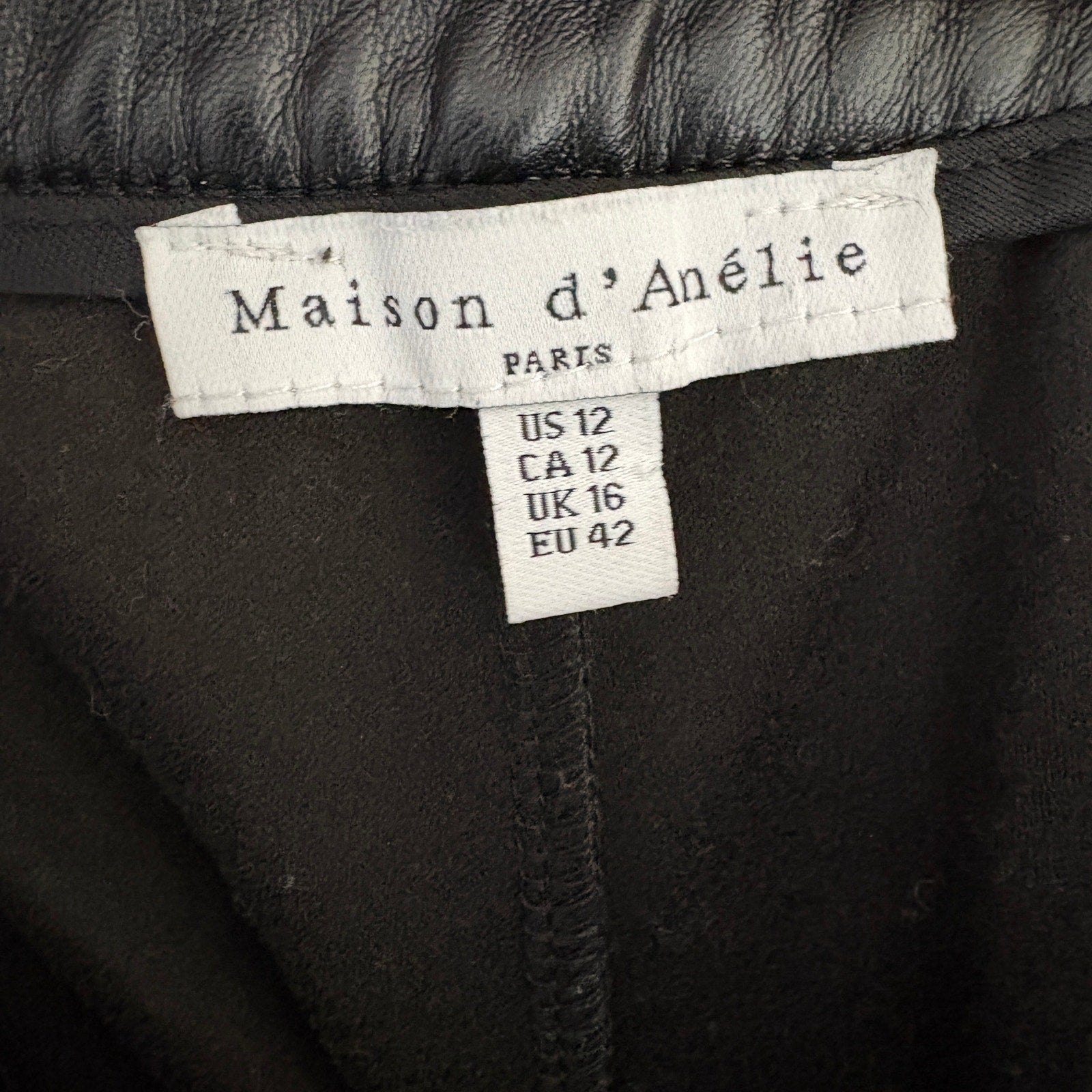 Maison d'Amelie Black Faux Leather Pants - Women's Size 12