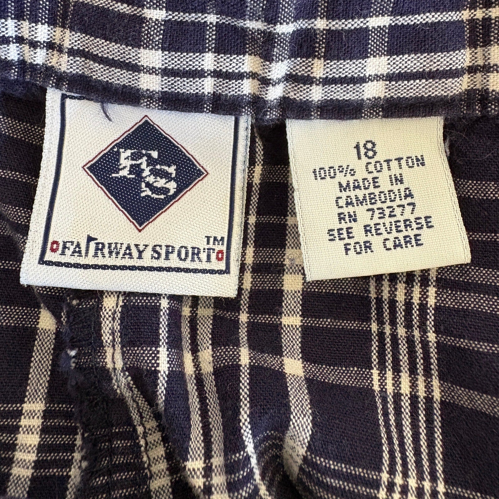 Vintage Fairway Sports Blue Plaid Golf Shorts - Women's Size 18