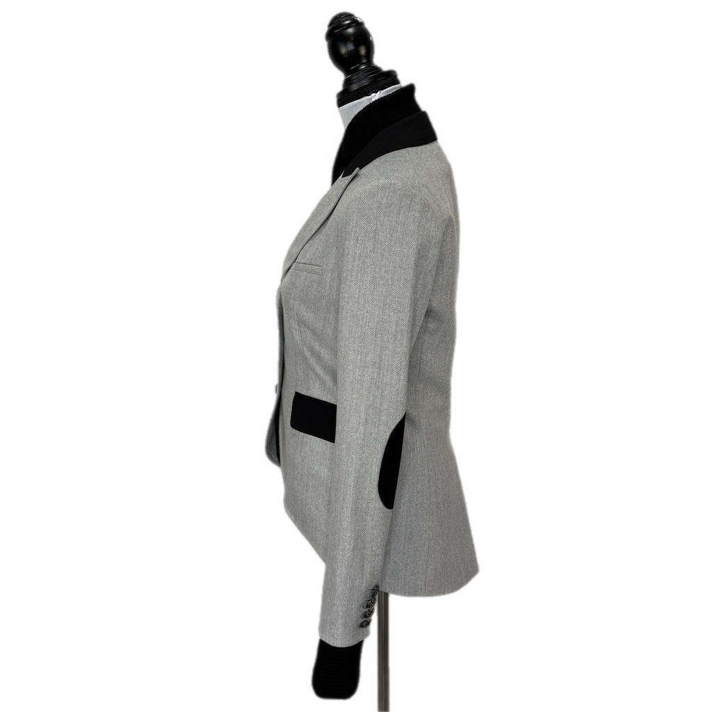 Veronica Beard Hudson Herringbone Jacket Black Wool Sweater Dickey - Women's 2