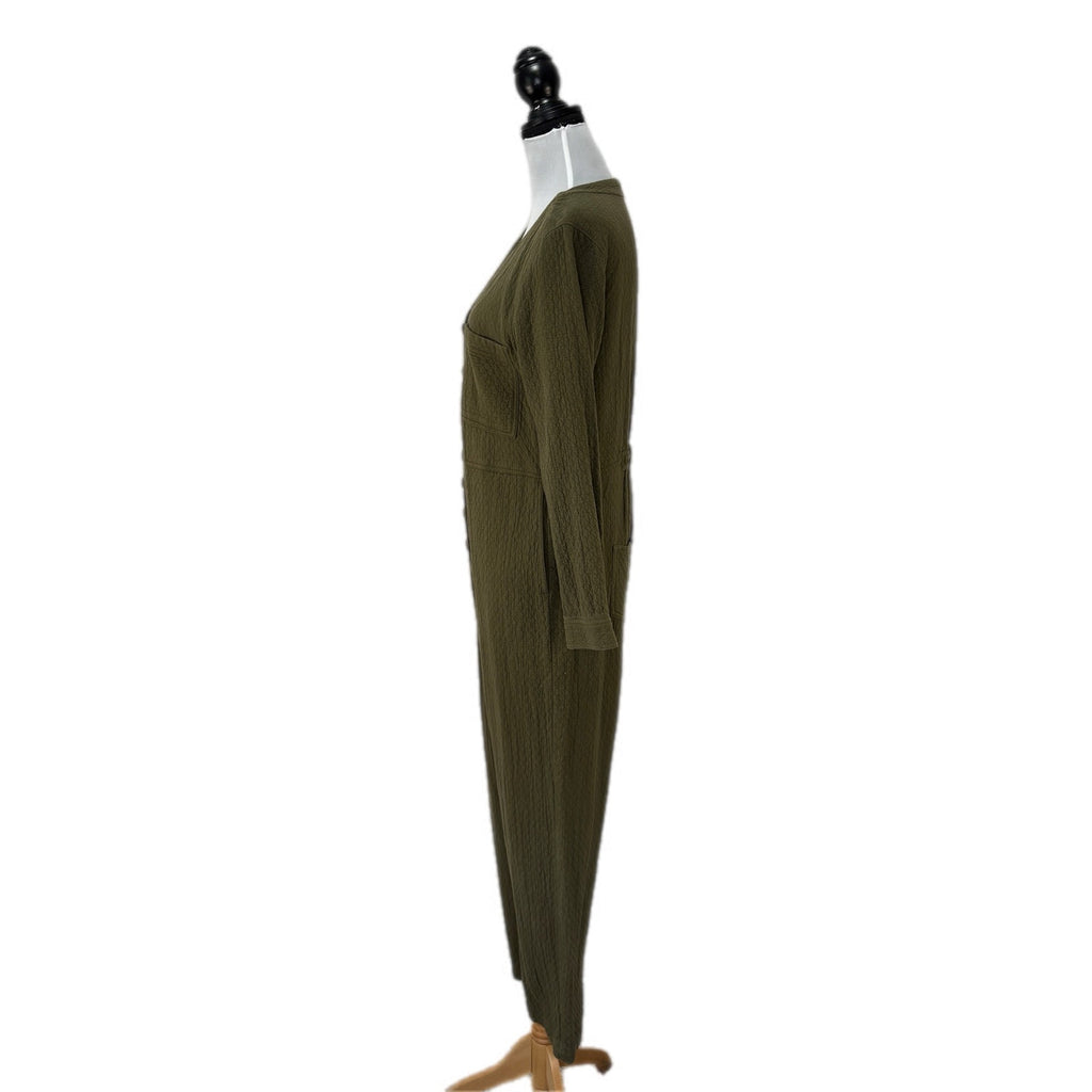 Madewell Green Quilted Long Sleeve Jumpsuit - Women's Size M