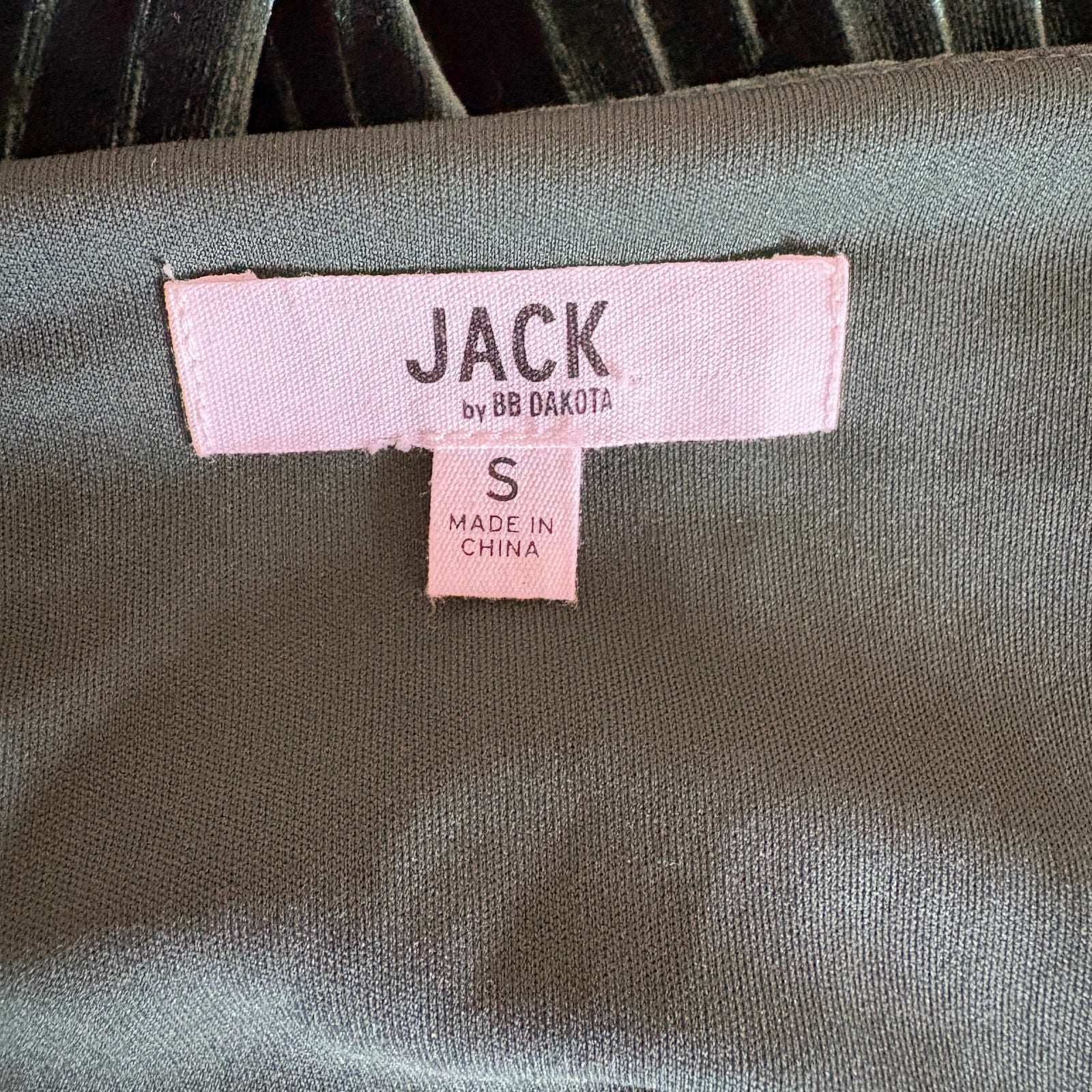 Jack by BB Dakota Dark Green Velvet Pleated Sleeves Dress - Women's Size Small