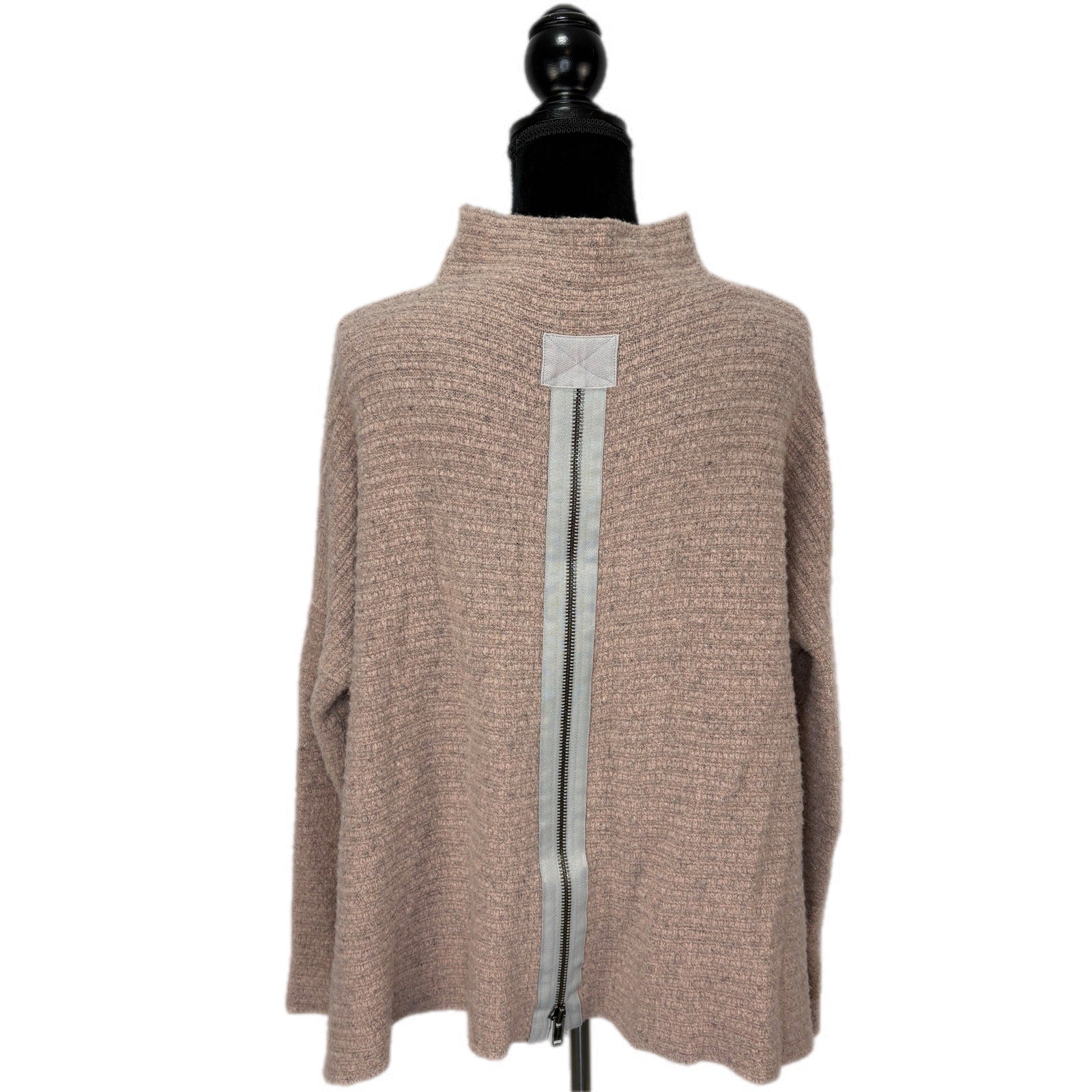 Free People Brownish Pink Oversized Crop Sweater Back Zipper Detail - Women's S