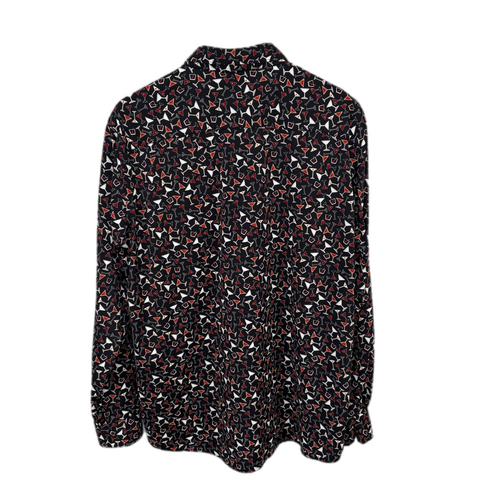 Johnston & Murphy Nylon Martini Long Sleeve Button Front Shirt - Men's Size L