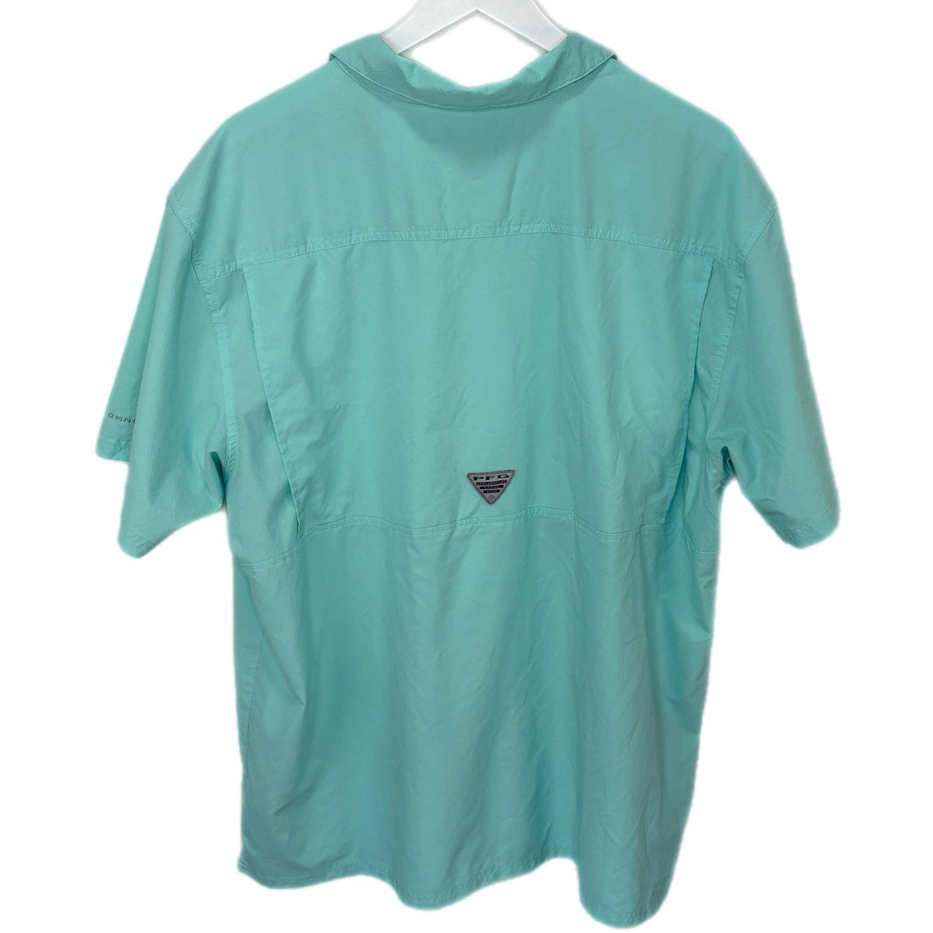 Columbia PFG Sea Green Short Sleeve Button Up Shirt - Men's Size XXL