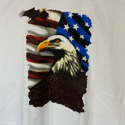 American Vintage Single Stitch Bald Eagle Flag Fourth of July T Shirt - Adult XL