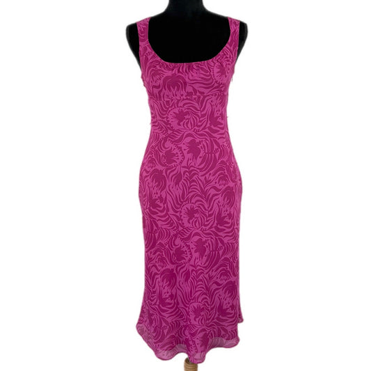 Y2K Magenta Floral Midi Sundress - Women's Size 3/4