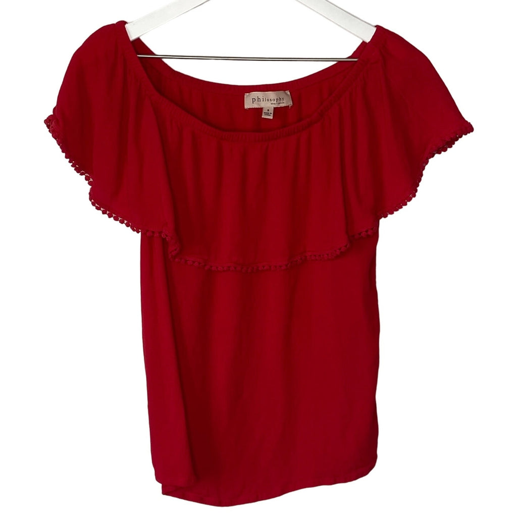 Philosophy Red Off Shoulder Top - Women's Size Small