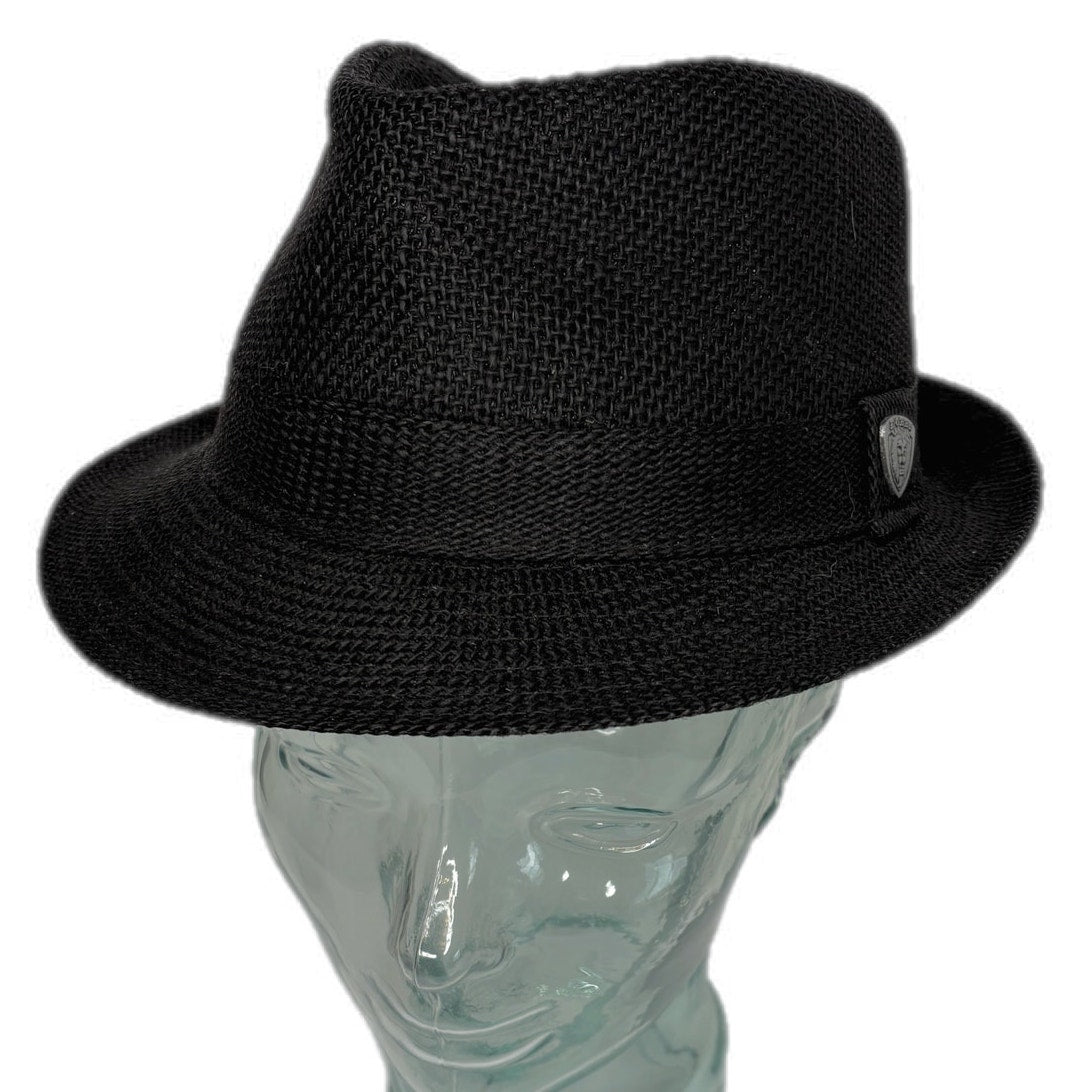 DOBBS Fedora Hat Black Linen Summer Dress Hat Men's Size Small