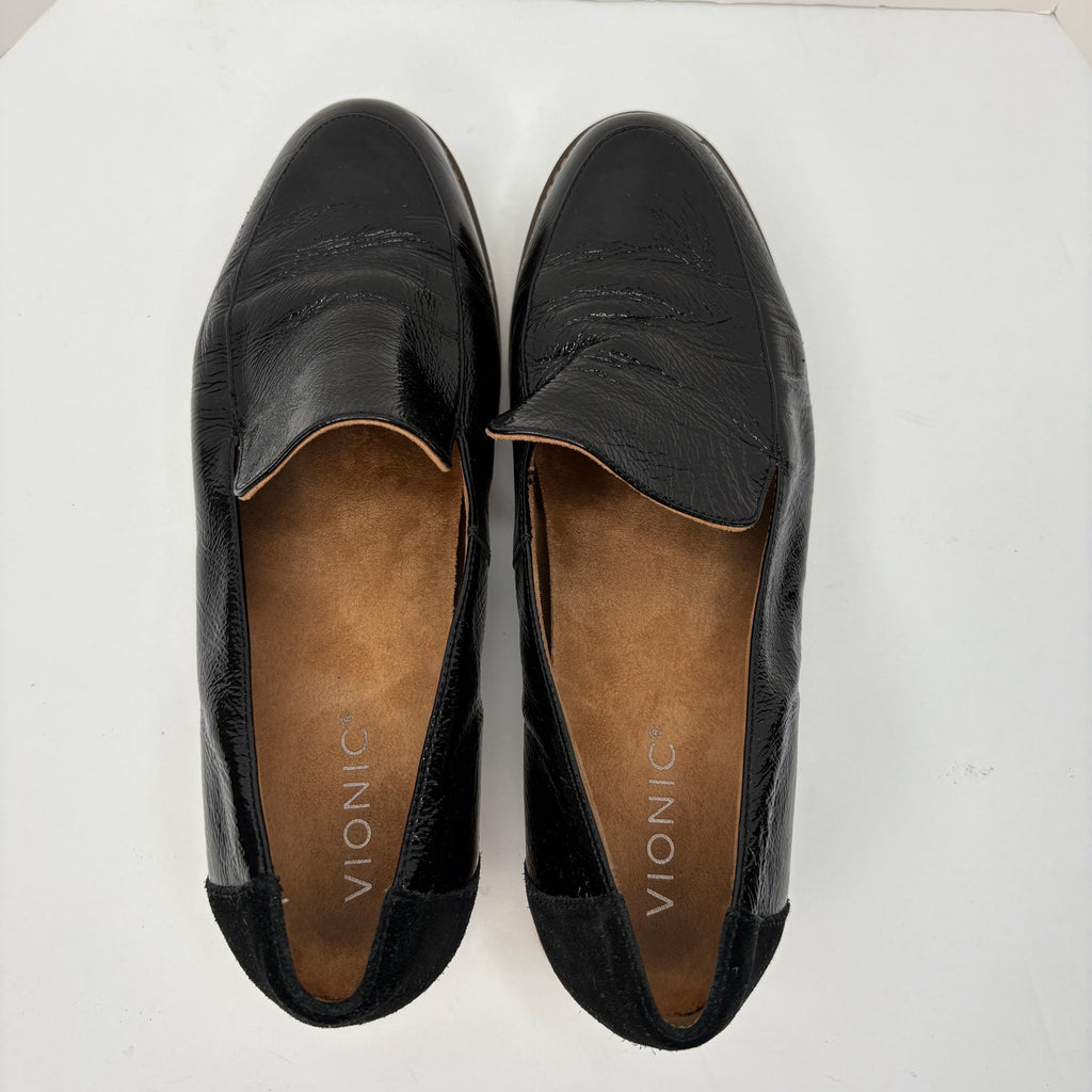 Vionic Kensley Black Patent Leather Slip On Loafers - Women's Size 9