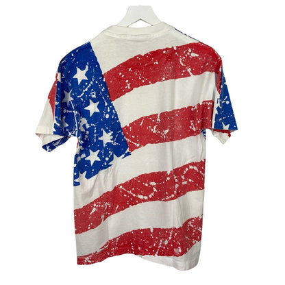 American Vintage Single Stitch AOP Faded American Flag - Adult Size L