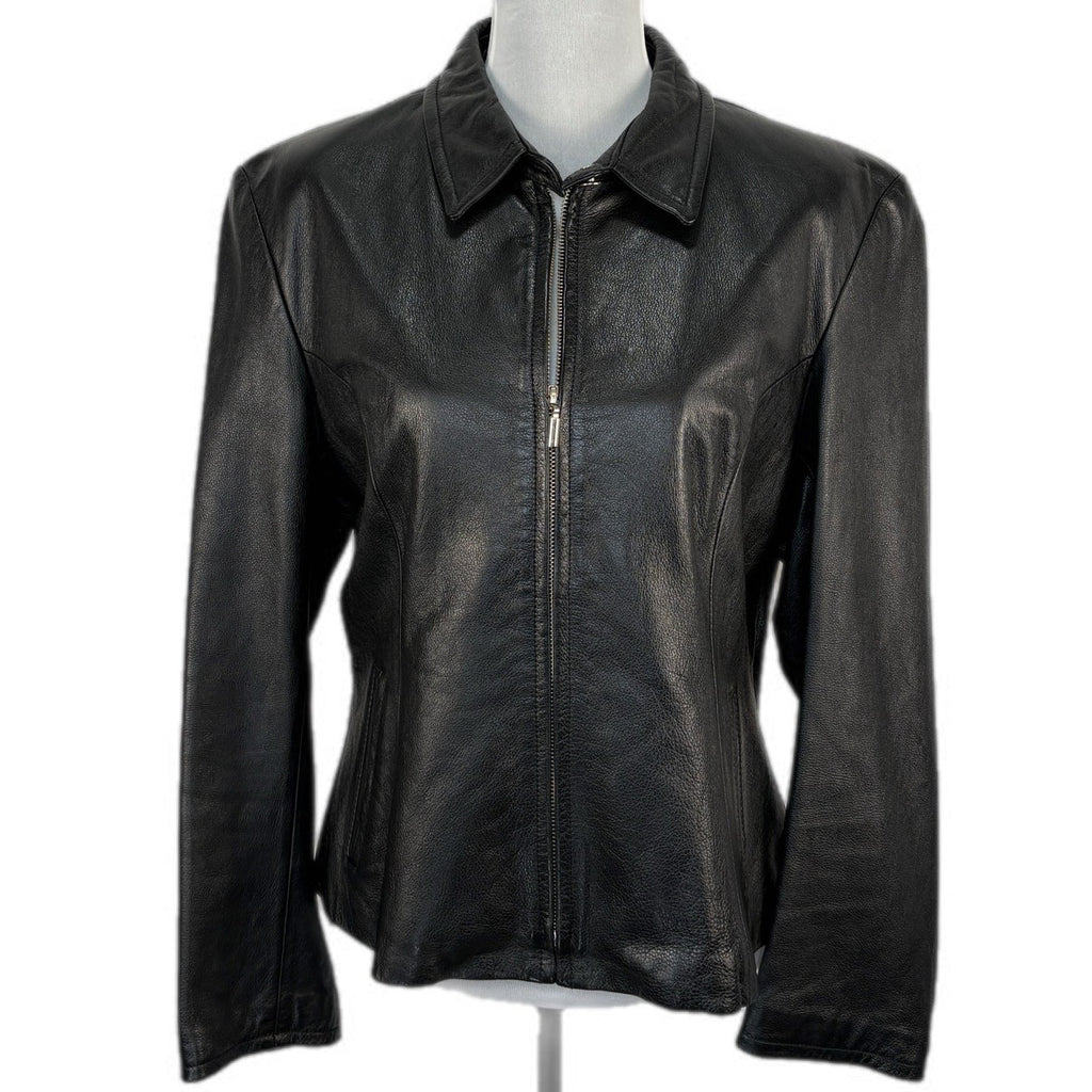 Y2K Wilsons Leather Jacket in Black| Real Leather | Threaded Social Club