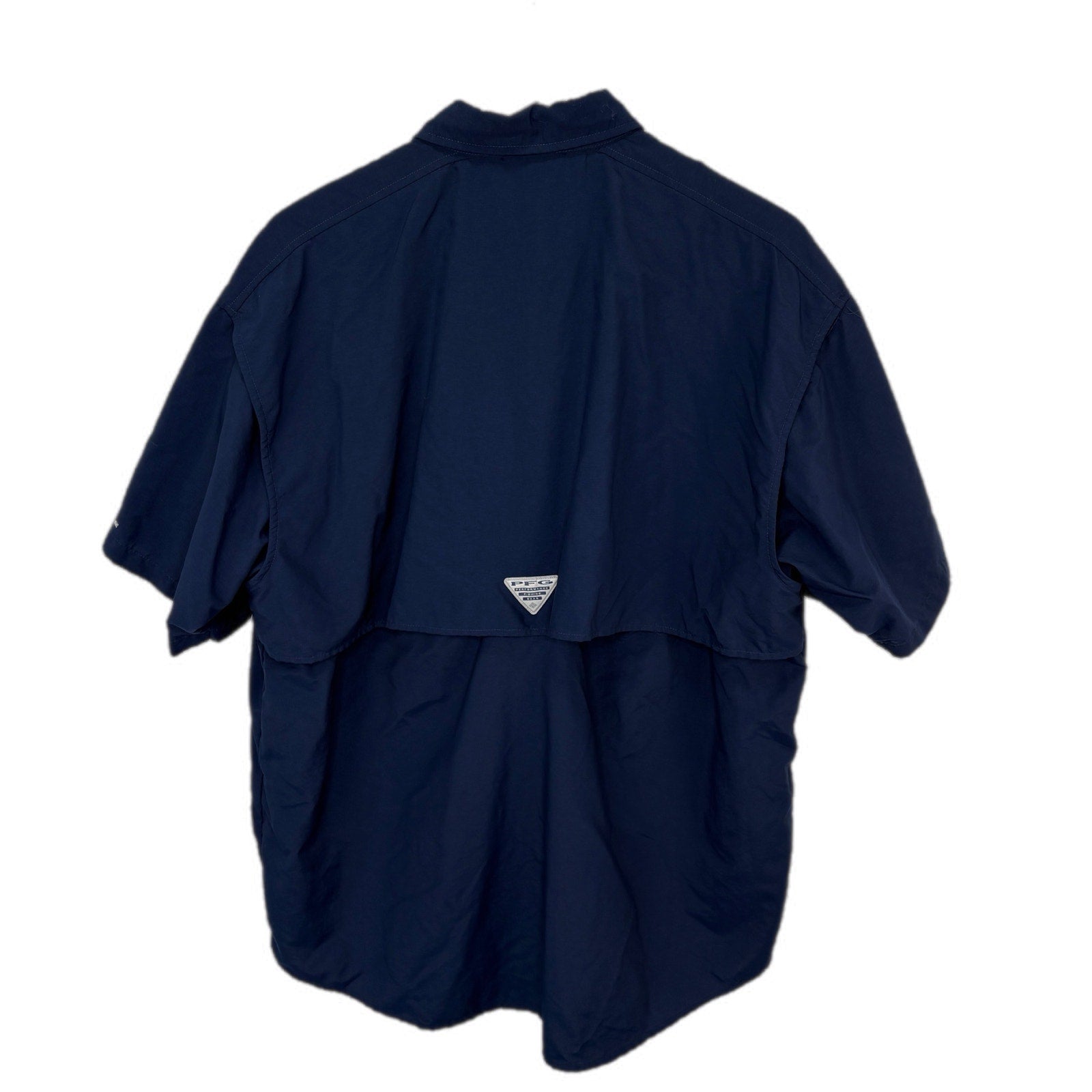 Columbia PFG Blue Tactel Nylon Short Sleeve Shirt - Men's Size L
