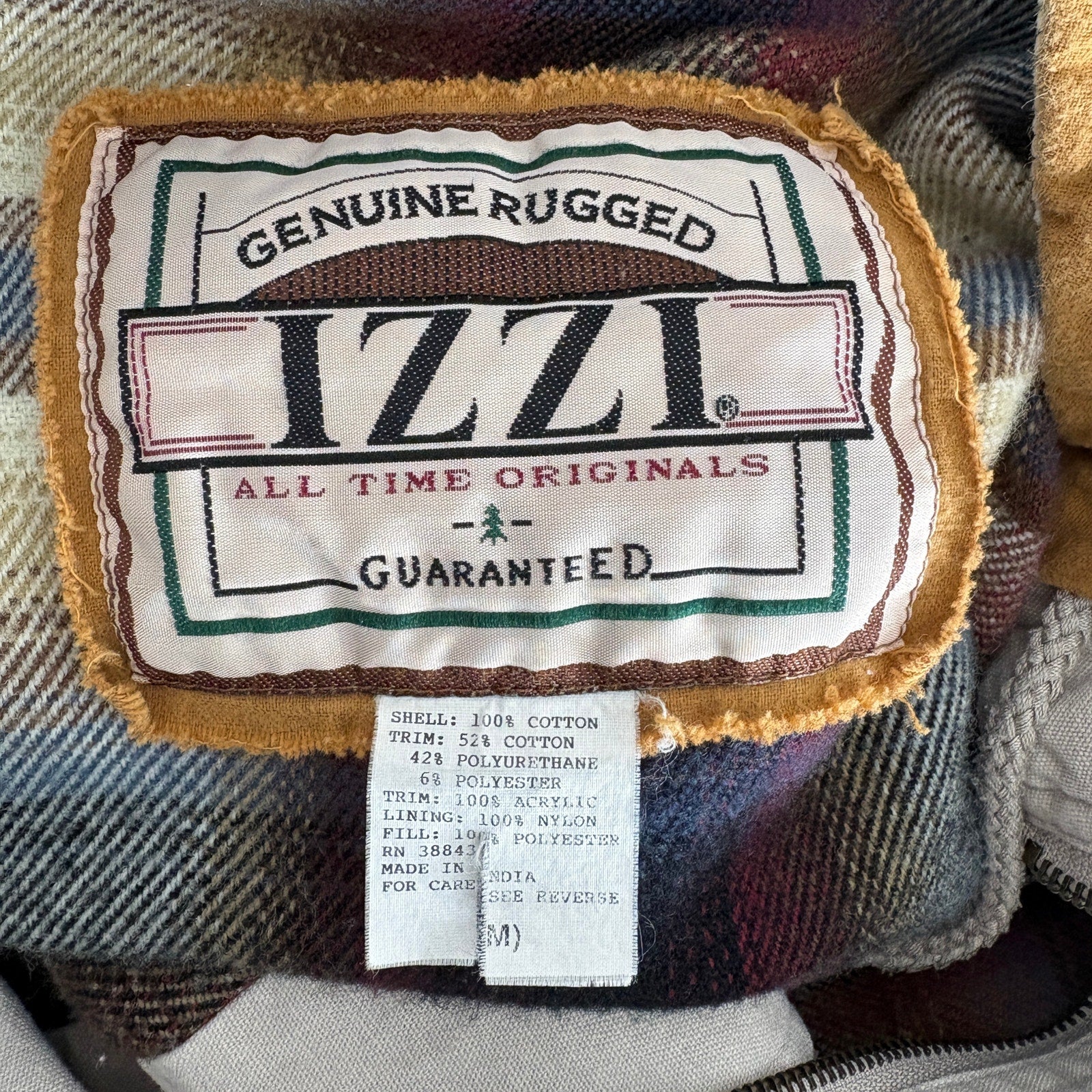 Khaki Flannel Lined Cinch Waist Jacket - Women's Size M