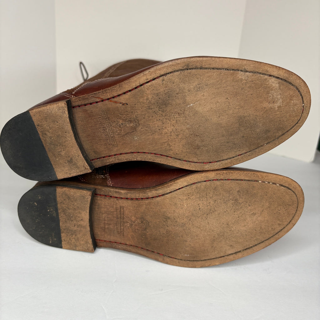 Brown Leather Suede Tall Riding Boots - Women's Size 8